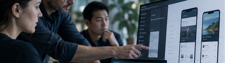 Team reviewing a product interface